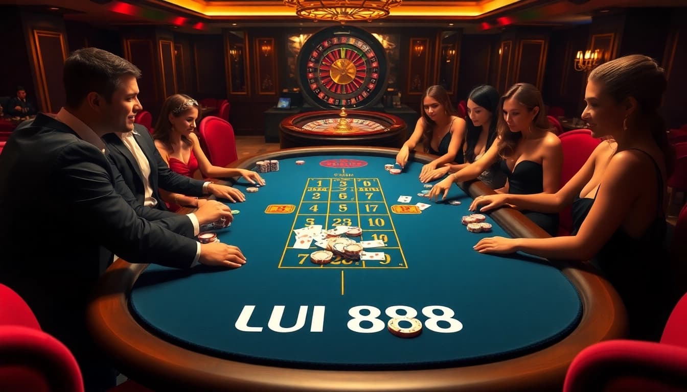 Players engaging at a UU 88 betting table, showcasing vibrant casino excitement.