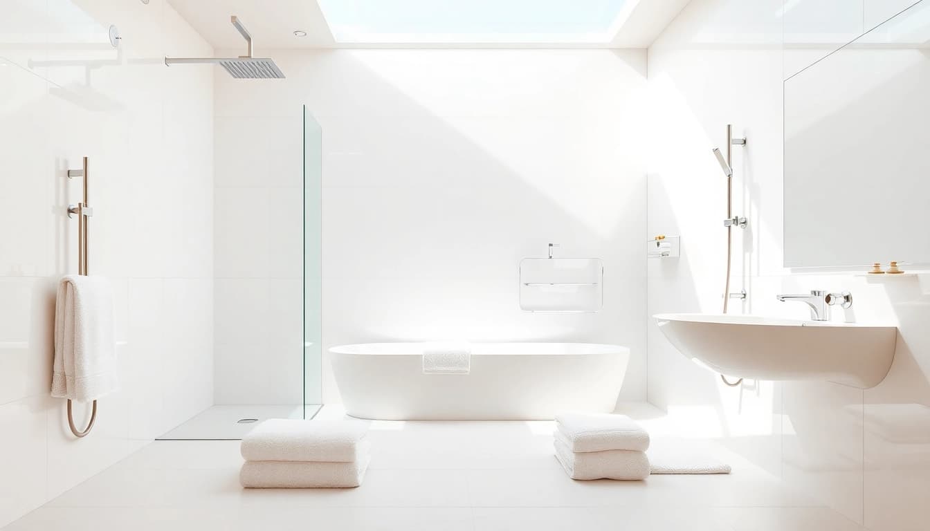 Discover beautiful bathroom featuring sunny shower usa inc system with vibrant fixtures and natural lighting.