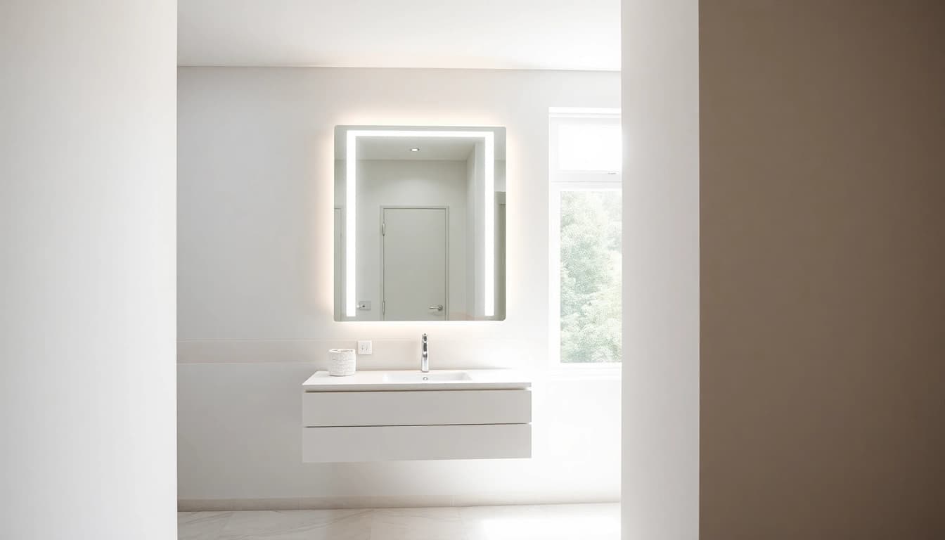 Illuminate your space with a stylish led bathroom mirror cabinet featuring integrated lighting.
