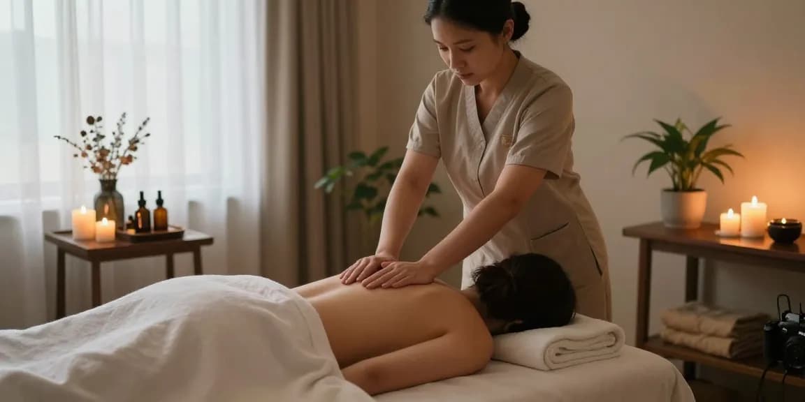 Relaxing Swedish massage experience with soothing atmosphere and gentle therapist