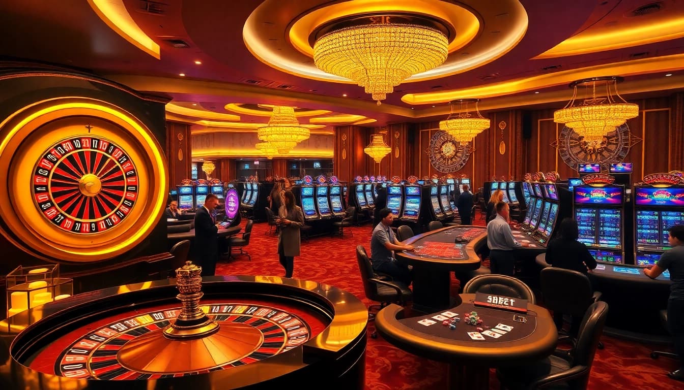 Experience the excitement of SHBET at a luxurious casino table with vibrant poker chips and cards.