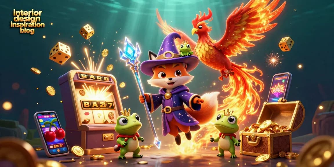 Engage with the interior design inspiration blog featuring mythical characters and vibrant casino elements