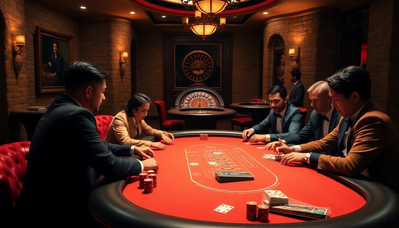 Engaged players at a high-stakes poker table representing hidden wiki link with strategy and excitement.