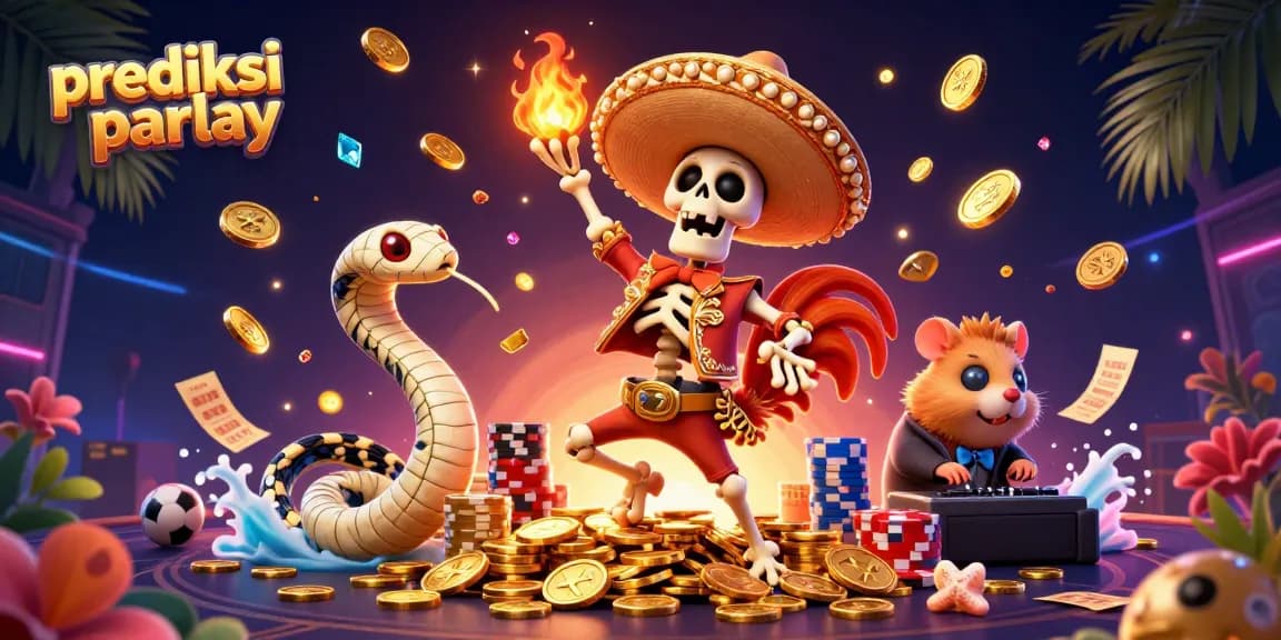 Experience the thrill of prediksi parlay with vibrant characters and dynamic betting elements in a lively 3D scene.