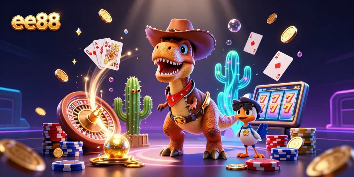 Experience thrilling gaming action at ee88 with vibrant characters and captivating casino elements.