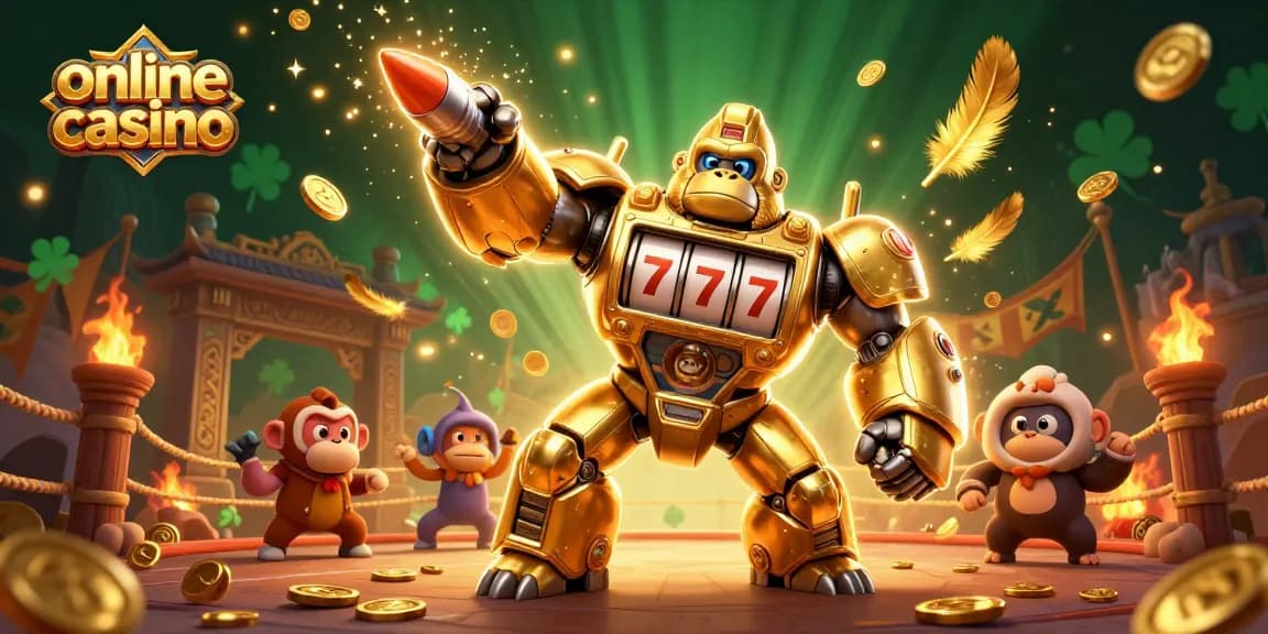 Experience thrilling gameplay at this online casino with a dynamic 3D gorilla mech.