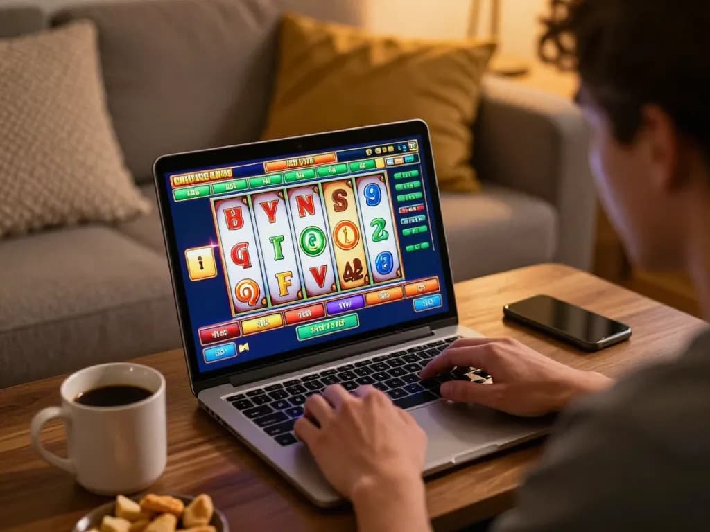 Engaging slot thailand game session on a laptop showing spinning reels and winning symbols