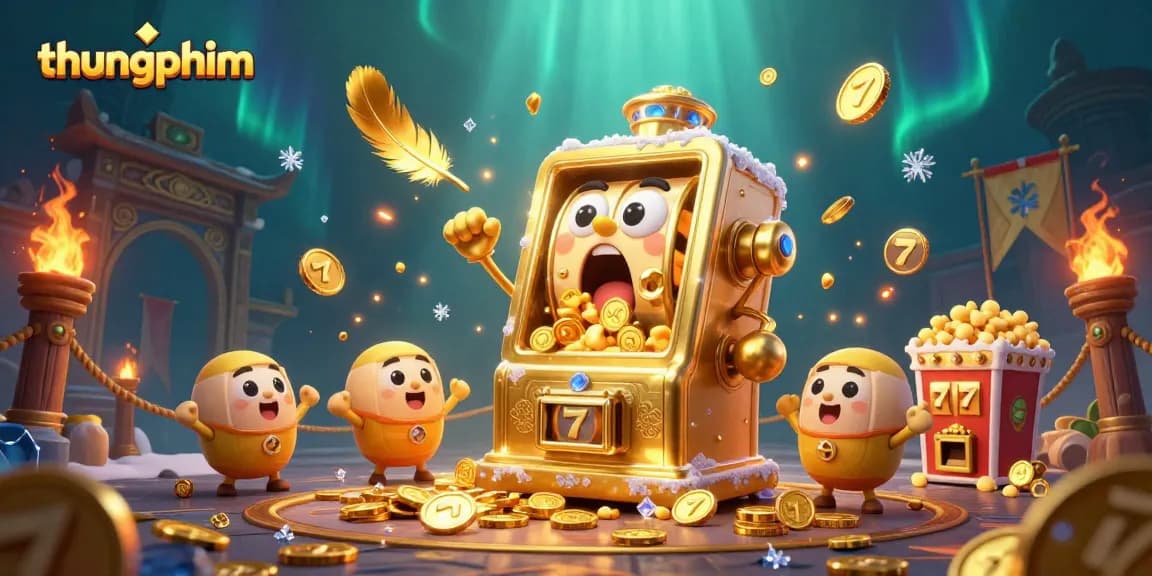 Spin the jackpot with thungphim's lively slot machines amidst a dynamic casino scene.