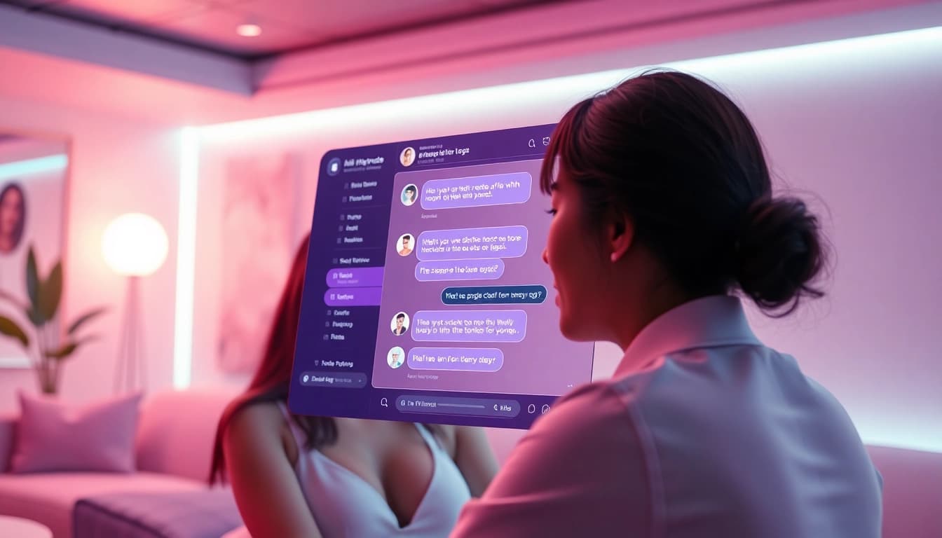 Engaging visual representation of sex AI chat interface showcasing futuristic design and user interaction.