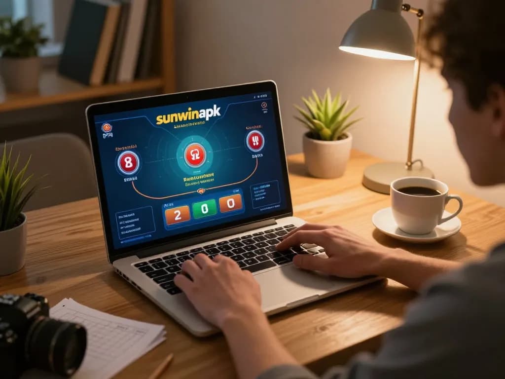 Engaging gameplay experience with sunwinapk as user bets on an online blackjack game from home.