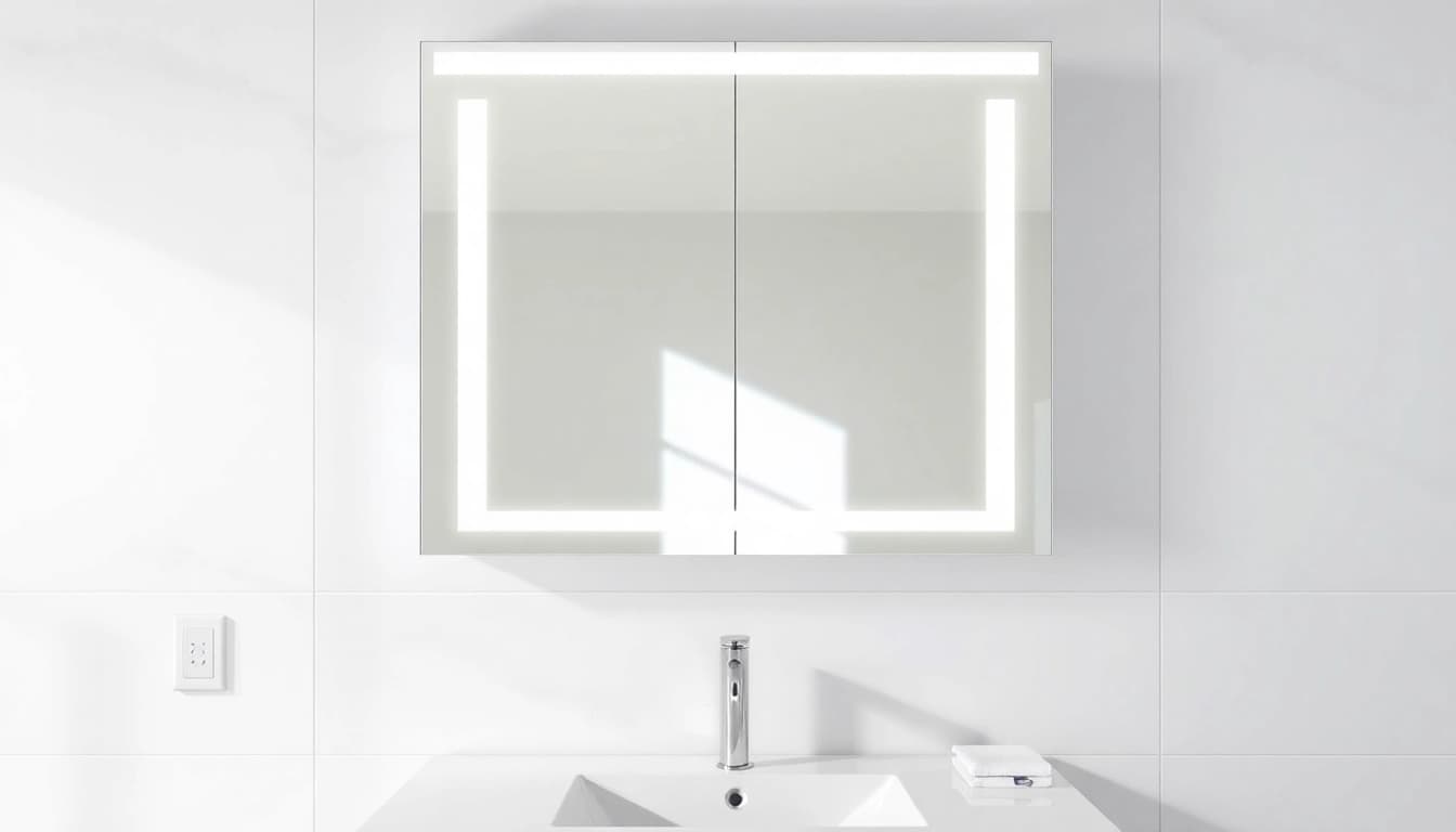 Spiegelschrank mit LED Beleuchtung optimiert für modernes Badezimmer-Design
