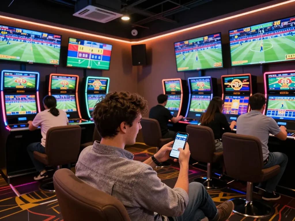 Exciting sports betting scene showcasing user engagement with migliori siti scommesse stranieri on a smartphone.