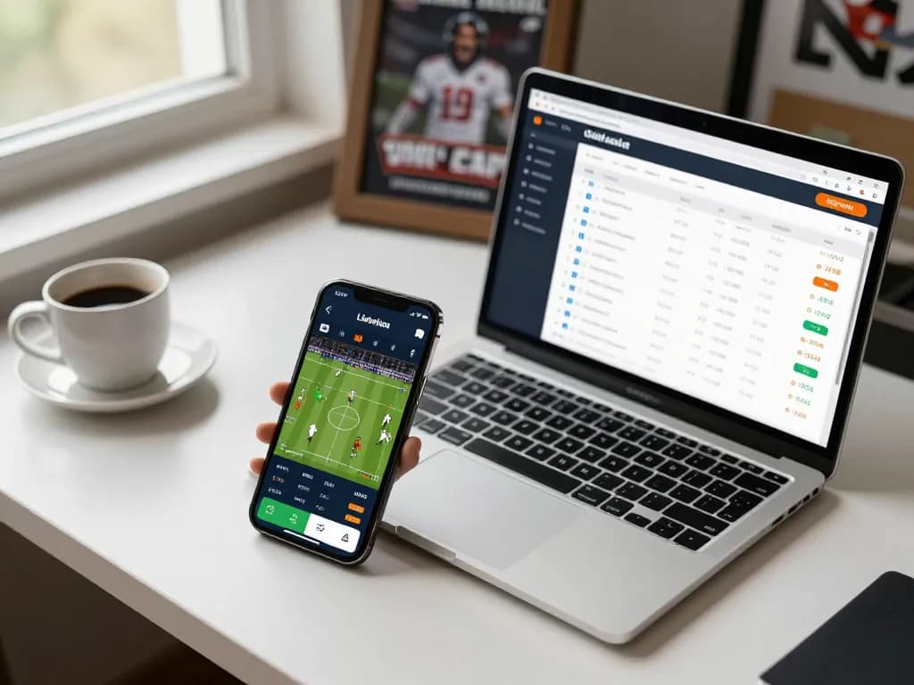 Engaging dashboard view showing NHÀ CÁI MB88 sports betting on smartphone and laptop.