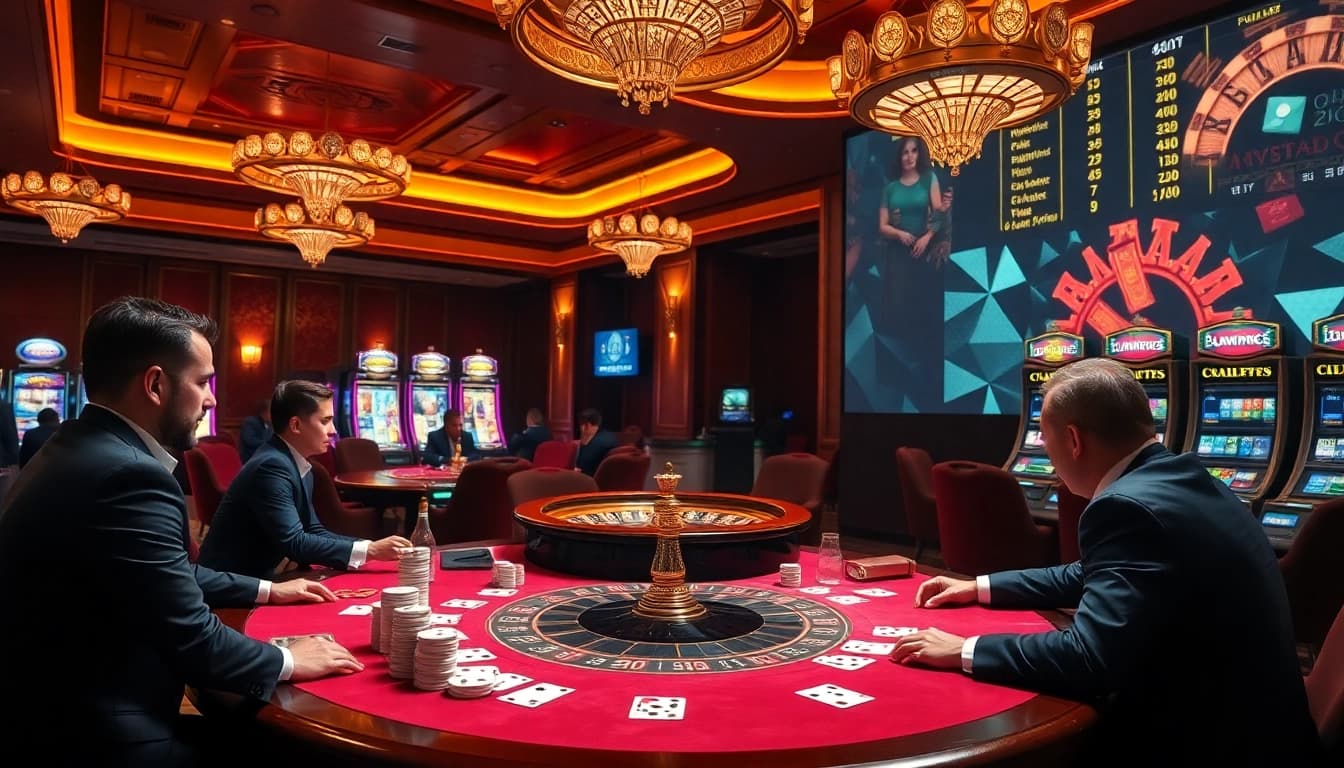 Découvrez l'excitation du 'casino en ligne france fiable' avec une scène de poker élégante mettant en avant une action à enjeux élevés.