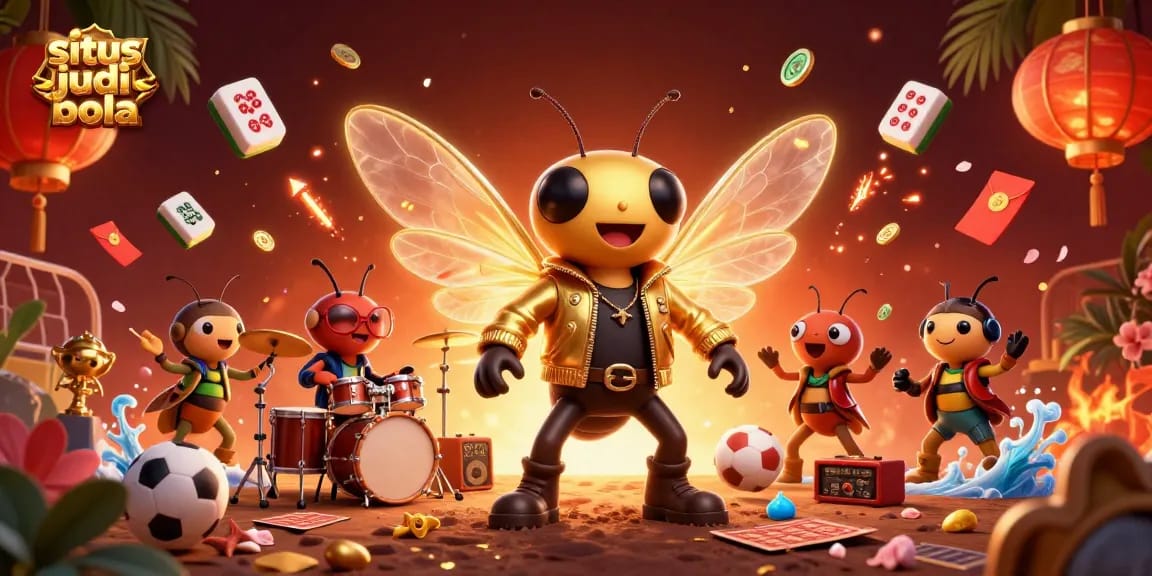 Engage with situs judi bola as cicada rock stars perform amid dynamic gambling elements.