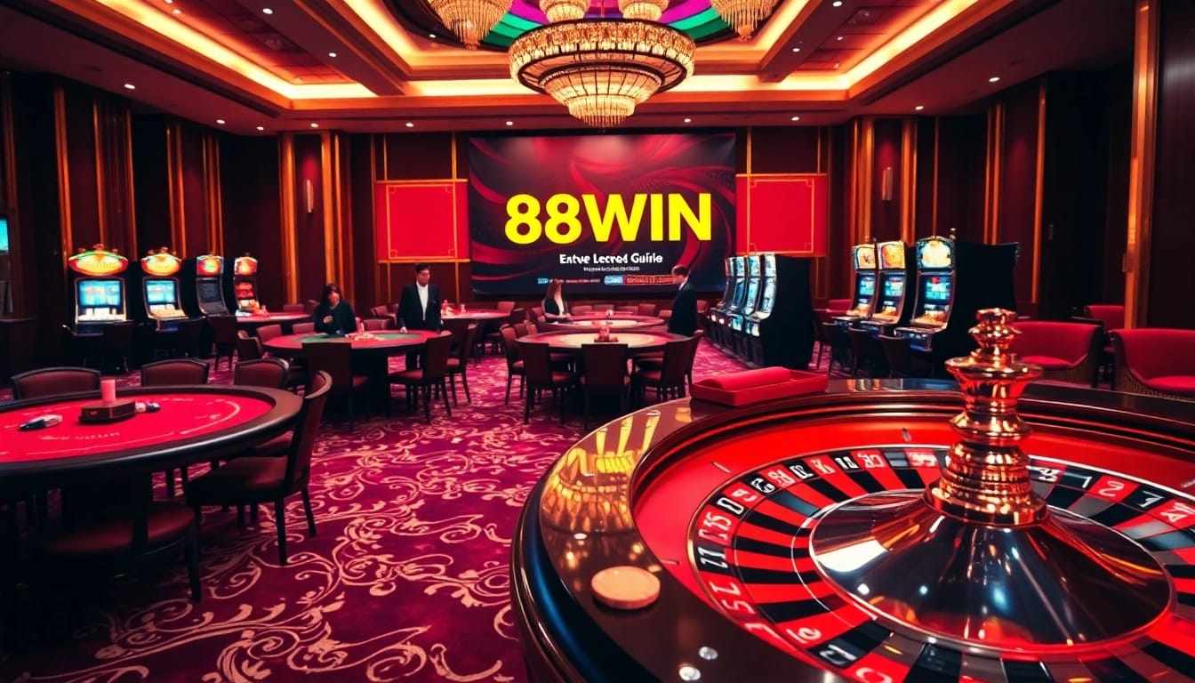 Experience the thrill of 98WIN with players at poker tables engaging in high-stakes games.