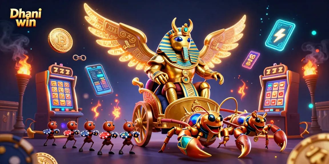 Dhani win powers up with thrilling slots and captivating chariot games featuring golden beetles and scorpions.