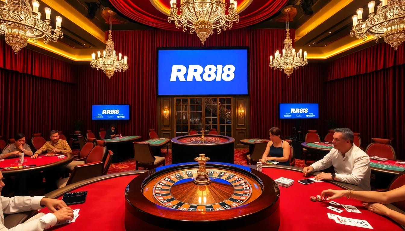 RR88 casino atmosphere showcasing thrilling gaming experience at a luxurious venue.