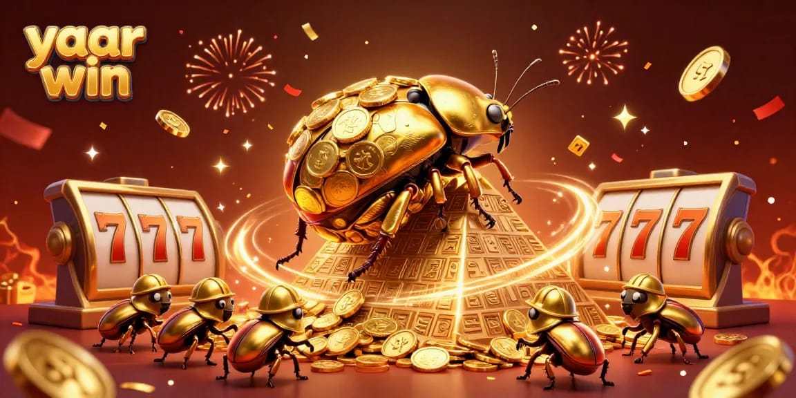 Spin the yaar win jackpot with golden beetles and exciting casino elements!