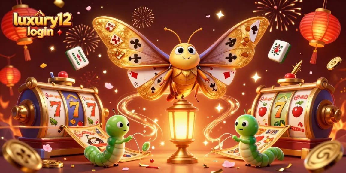Engage with the luxury12 login experience through vibrant slot visuals and festive casino elements.