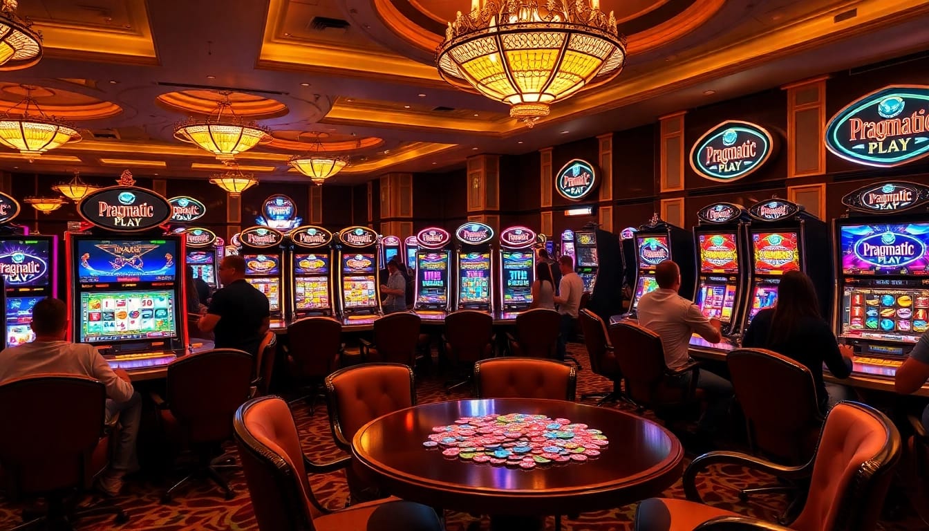 Experience thrilling wins on slot pragmatic play machines in a luxurious casino setting.