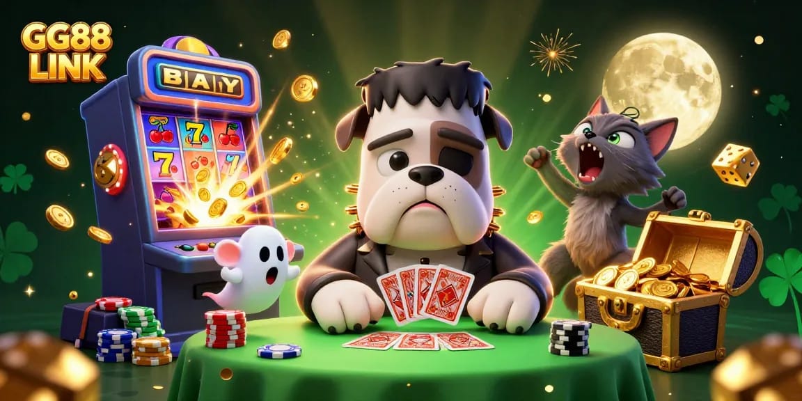 Experience the thrilling wins at GG88 LINK with a spectacular casino showdown featuring a bulldog dealer.