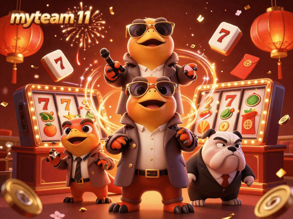Engage with myteam 11 as raptors cleverly disguise themselves to enter a vibrant casino scene.