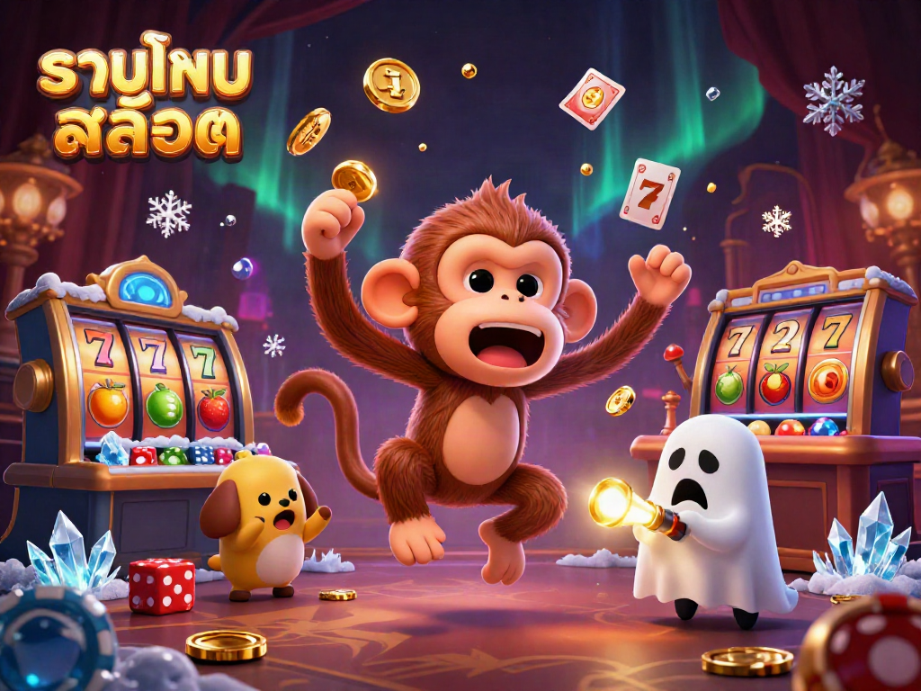 Engage with รวมเกมสล็อต experience as a mischievous monkey juggles gold in a haunted casino.
