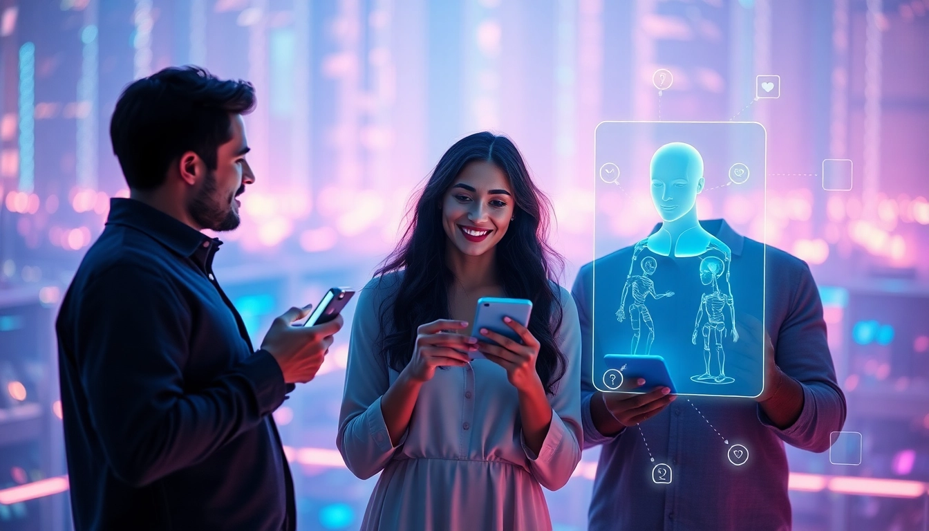 Engaging conversation with an AI companion in a modern digital landscape reflecting the theme of ai chat sex.