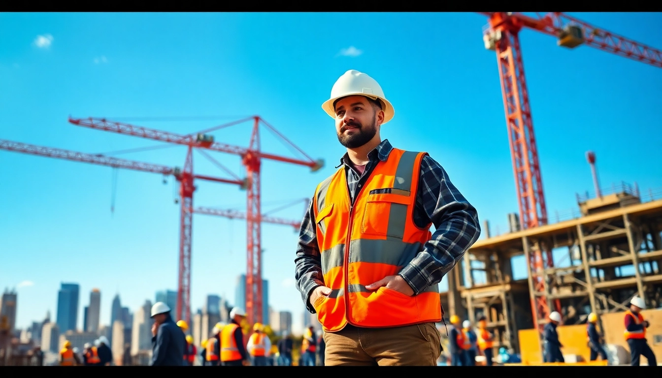New York Commercial General Contractor supervising a bustling construction site in NYC.