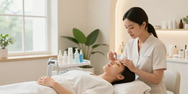 Augenringe abdecken mit der CCeye®-Behandlung in einer entspannenden Wellness-Umgebung.