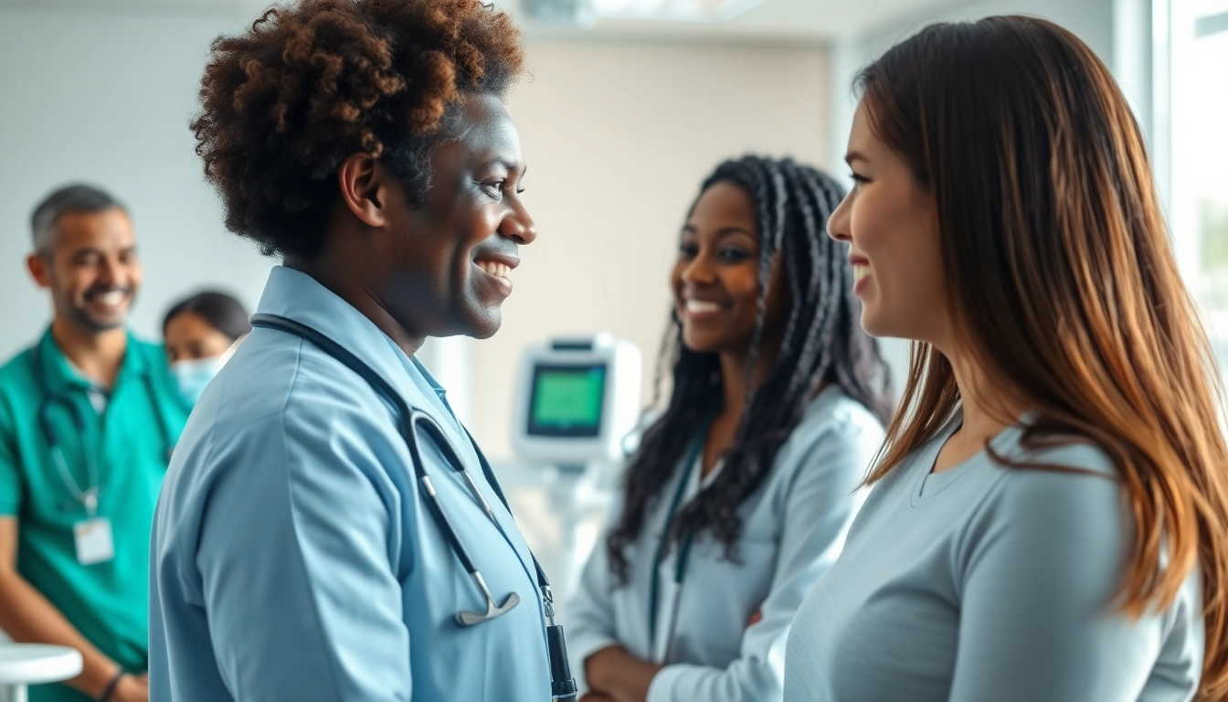 Performing early detection health screening in a friendly clinic environment with healthcare professionals.