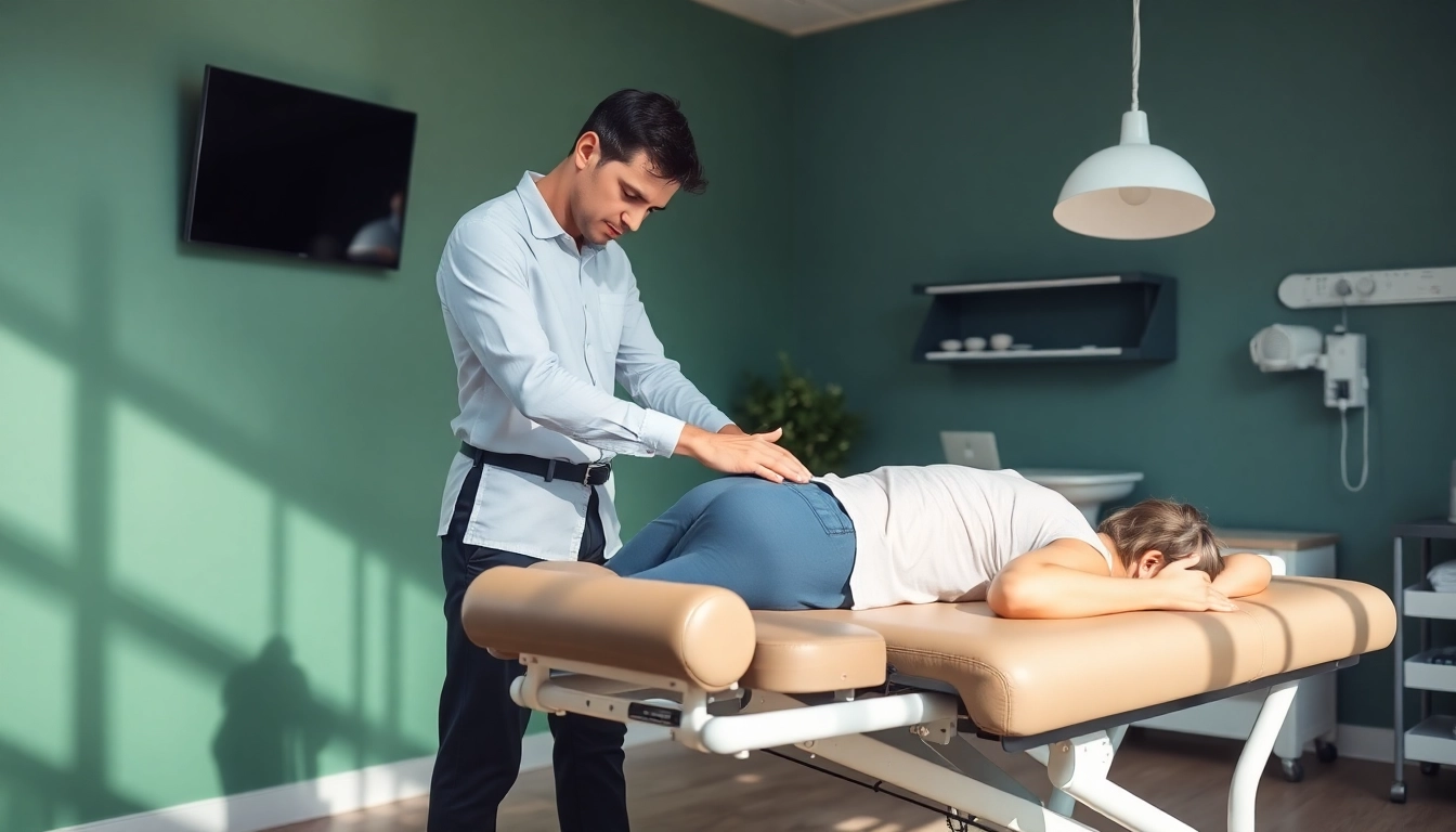 Receive personalized care from a chiropractor near me adjusting a patient's spine.