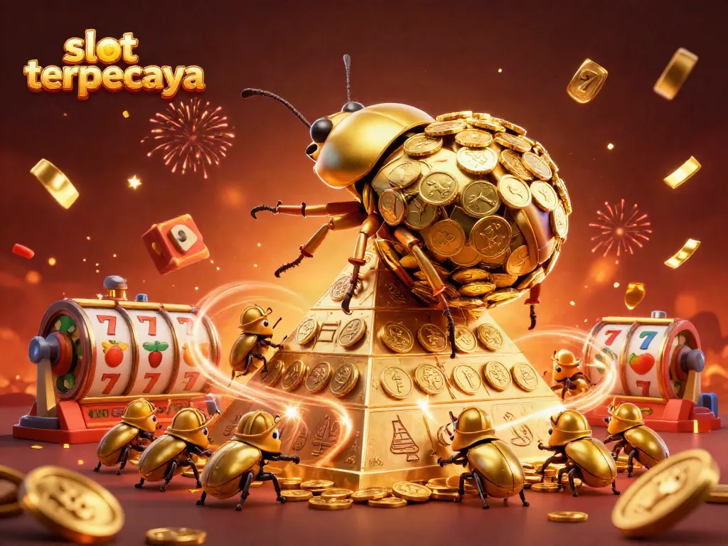 Menangkan permainan slot terpercaya dengan simbol keberuntungan dan koin emas yang bersinar.