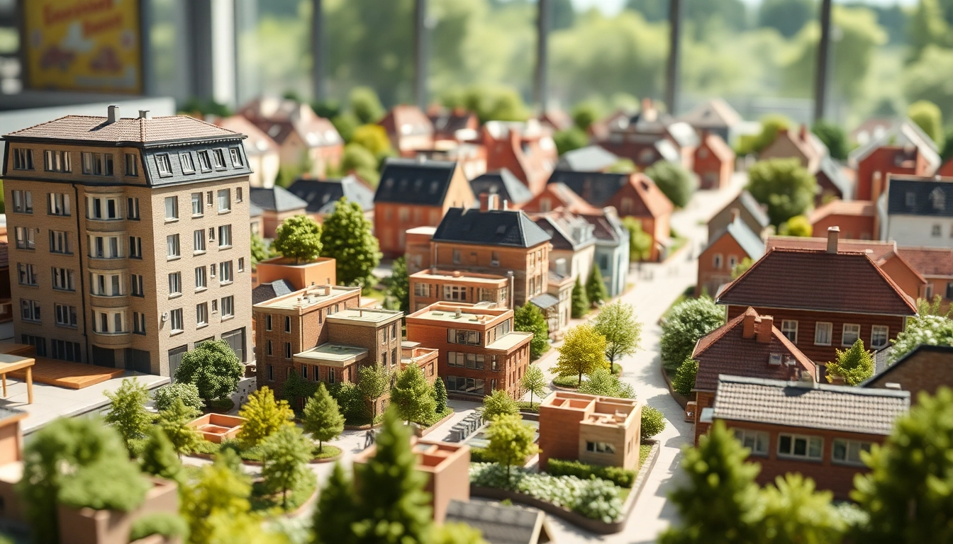 Besondere architekturmodellbau Darmstadt zeigt das Umfeld des Ludwigshohviertels in detailreicher Darstellung.