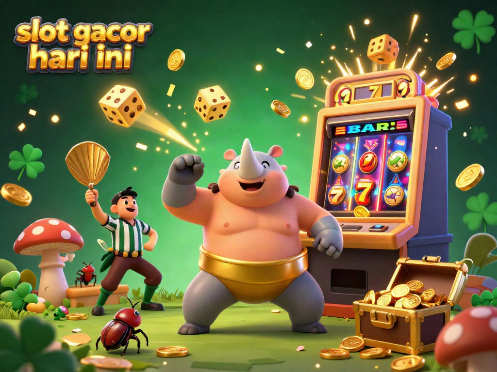 Experience thrilling excitement while engaging with slot gacor hari ini in this dynamic jackpot illustration scene.