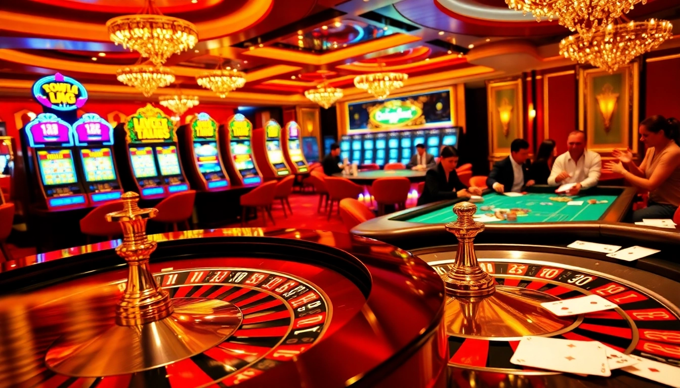 Joueurs engagés profitant d'une table de roulette animée dans un casino en ligne France fiable sous un éclairage chaleureux.