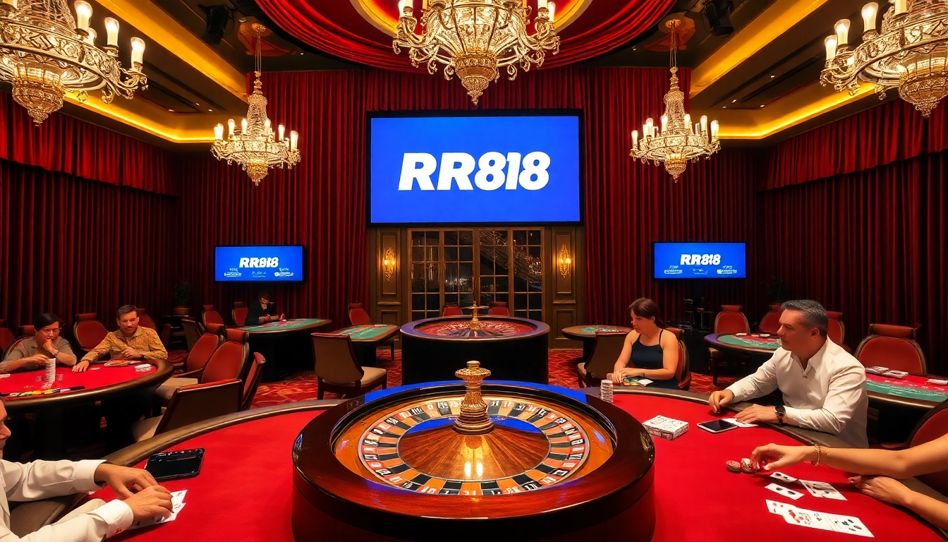 RR88 casino atmosphere showcasing thrilling gaming experience at a luxurious venue.