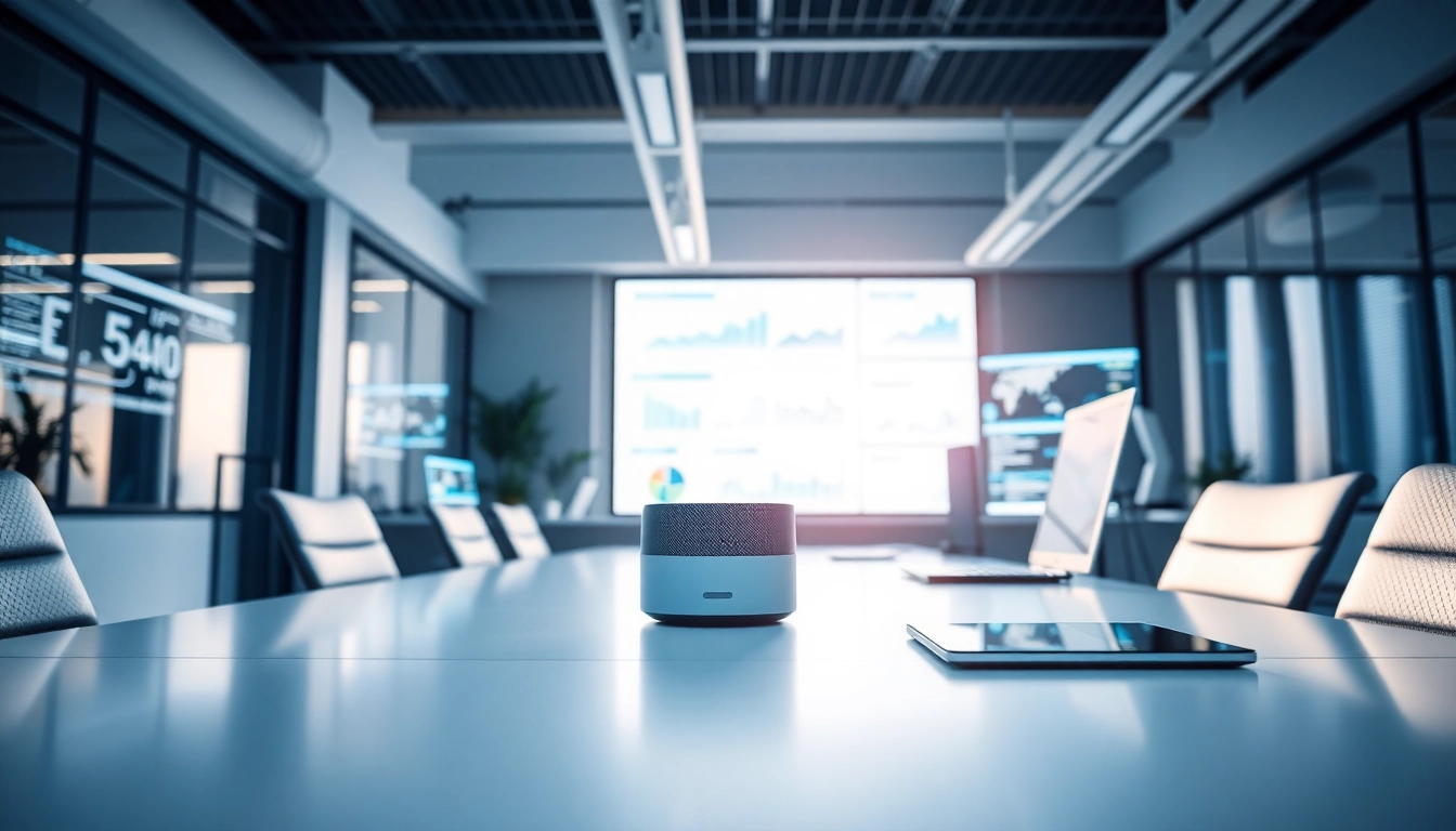 Illustration of an enterprise ai assistant facilitating data analysis in a modern office environment.