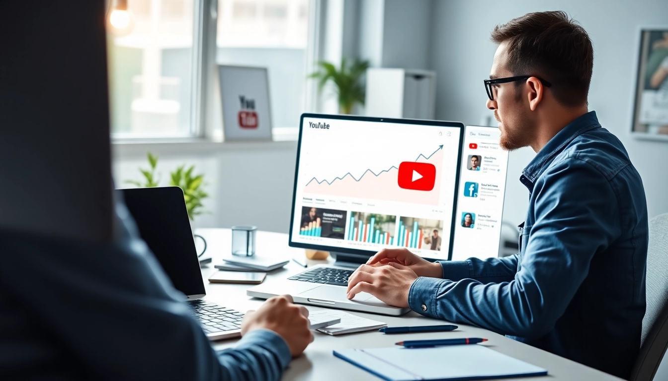 youtube 再生回数 購入で分析しているマーケターの姿を描いたイラスト