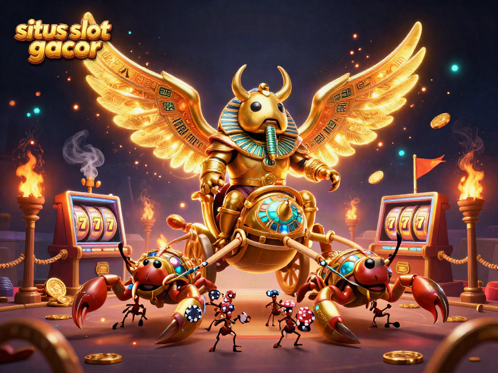 Menyaksikan situs slot gacor yang megah dengan serangga emas dan saham keberuntungan yang berkilau.