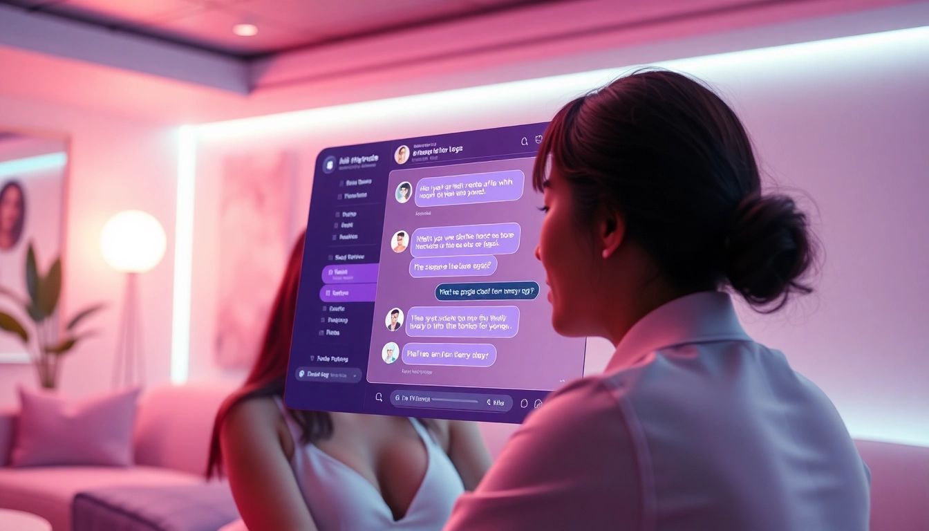 Engaging visual representation of sex AI chat interface showcasing futuristic design and user interaction.