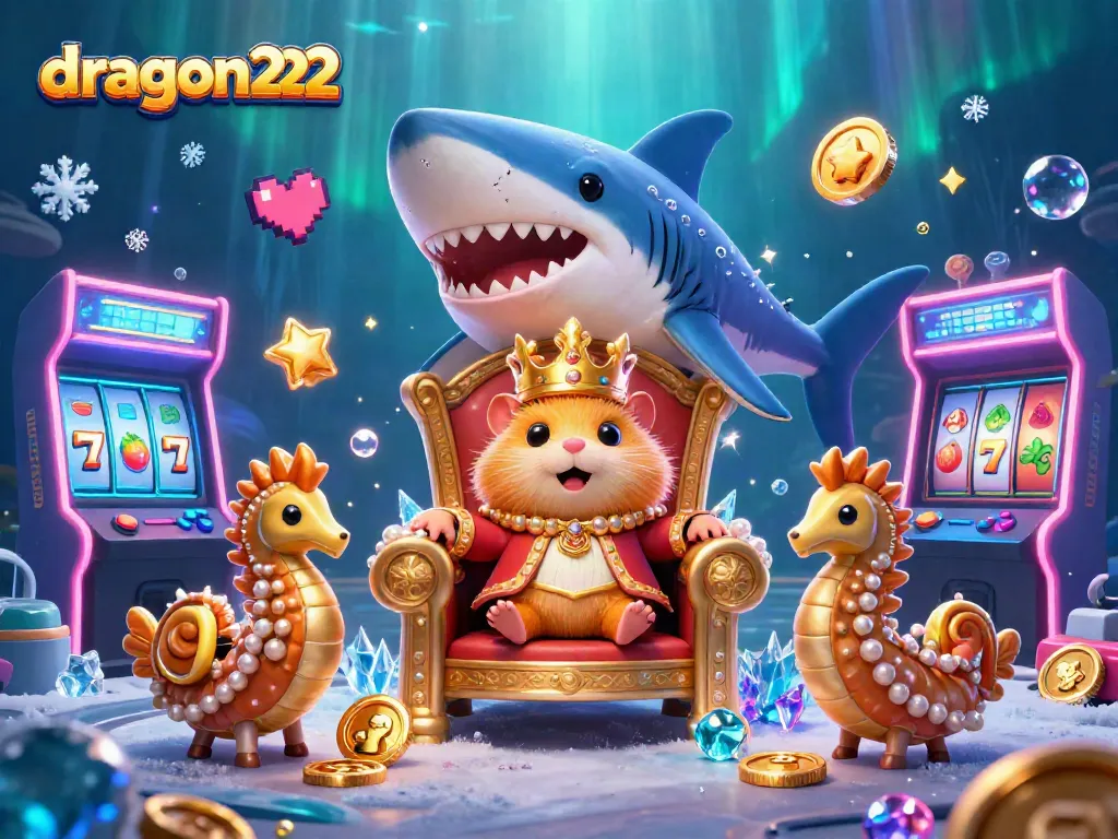 Experience thrilling moments at dragon222 casino with the golden hamster king and seahorse guards.