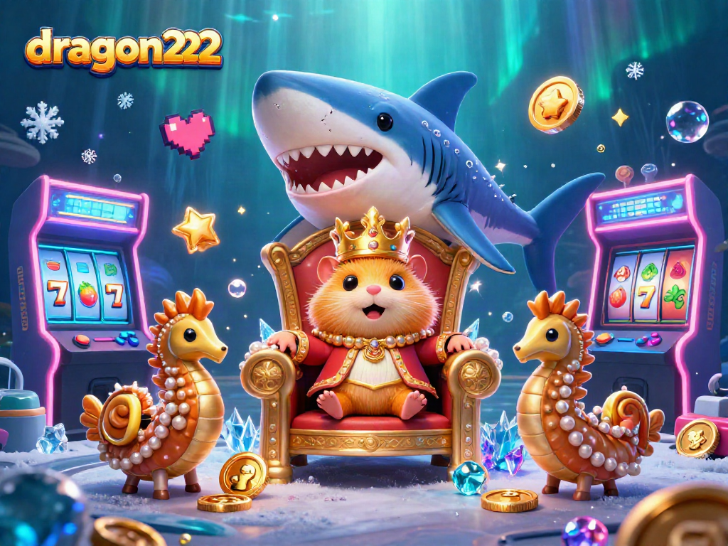 Experience thrilling moments at dragon222 casino with the golden hamster king and seahorse guards.