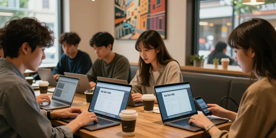 Group enjoying a casual meetup while searching for local shops and services at https://forumup.org/shop/search.php?ca_id=&addr1=&addr2=&addr3=&schKeyword in a modern café.