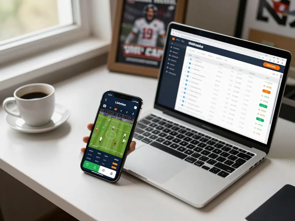 Engaging dashboard view showing NHÀ CÁI MB88 sports betting on smartphone and laptop.