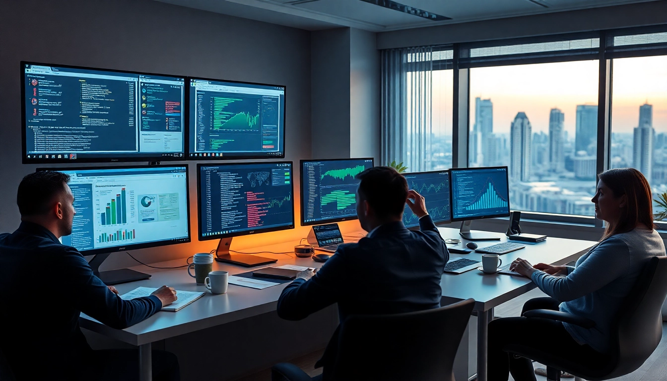 Dynamic software engineering workspace showcasing coding and finance charts.
