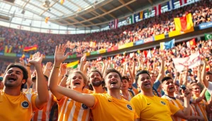 실시간스포츠중계 중인 팬들이 응원하는 생생한 장면