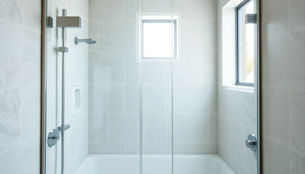Installation de la paroi de douche sirhona dans une salle de bain moderne avec des détails élégants.