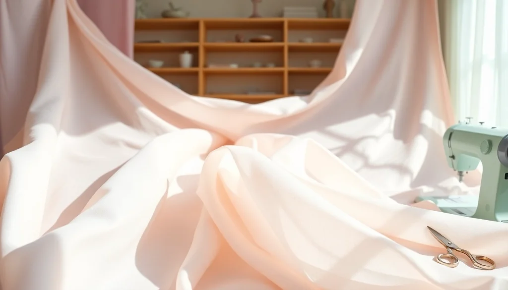 Mousseline stof die elegant drapeert in een studio met zachte verlichting